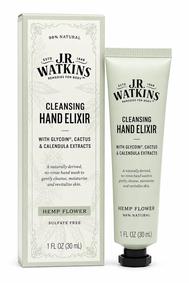 JRW-010 C3 J.R. Watkins Hemp Flower Hand Elixir No Rinse Hand Wash 1oz